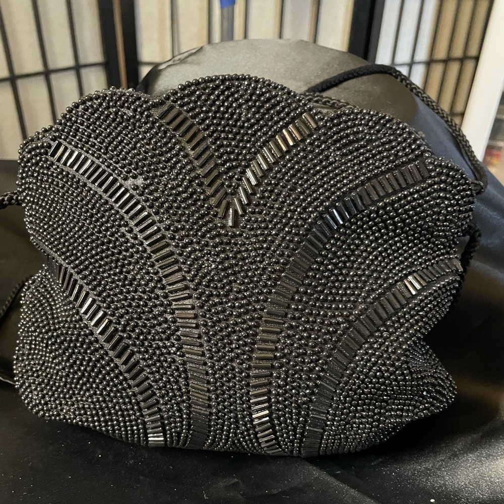 Vintage Black Beaded Purse
